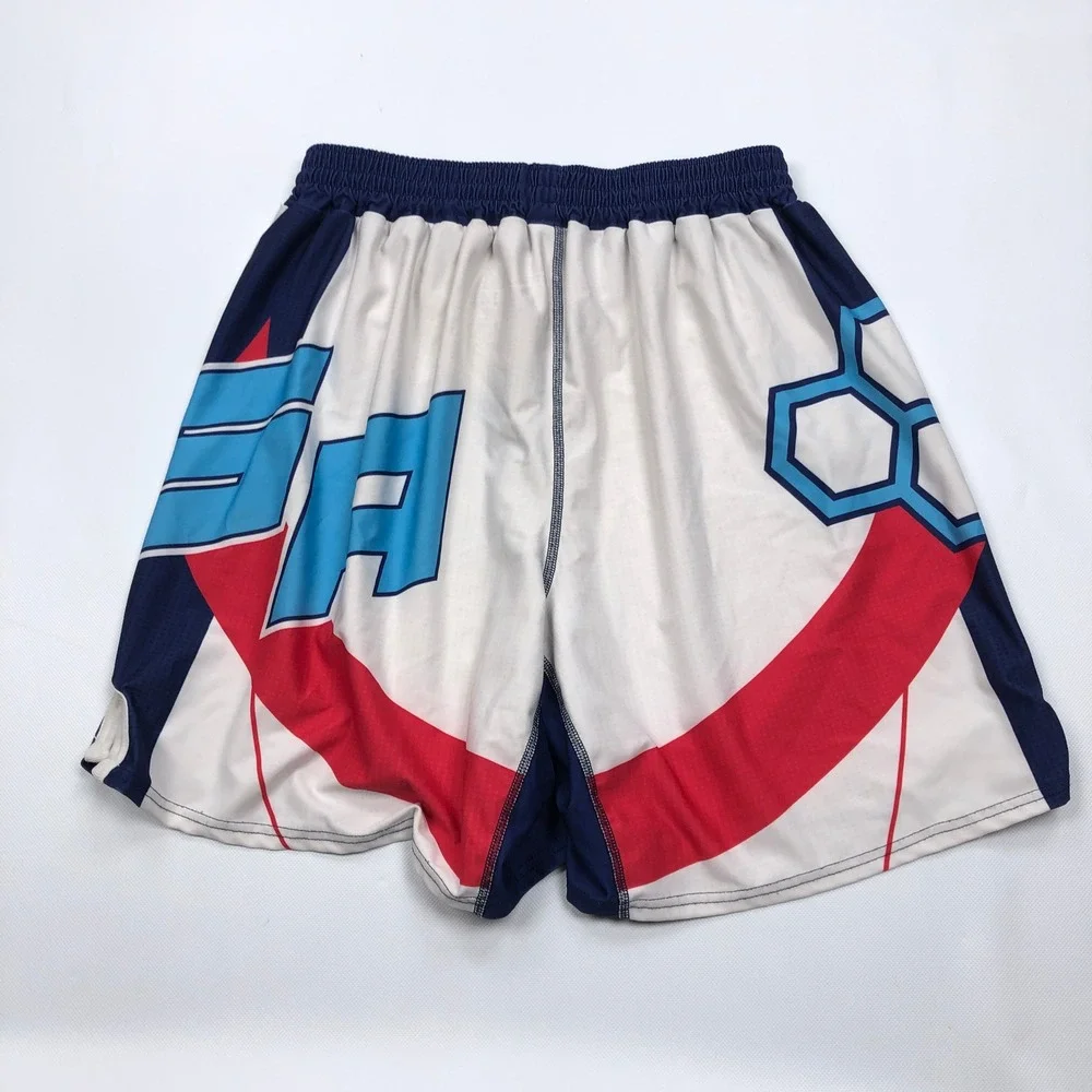 Rudis USA Wrestling Shorts Mens Large White Red Blue Patriotic Athletic Training